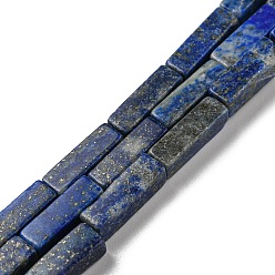 Lapislázuli Hilos de cuentas de lapislázuli natural, Rectángulo, 13~14x4~5x4~5 mm, agujero: 0.7 mm, sobre 29 unidades / cadena, 15.28~15.47 pulgada (38.8~39.3 cm)