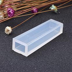 White Cuboid Shape DIY Silicone Molds, Resin Casting Molds, For UV Resin, Epoxy Resin Jewelry Making, White, 49x15x11mm, Inner Size: 10x6mm