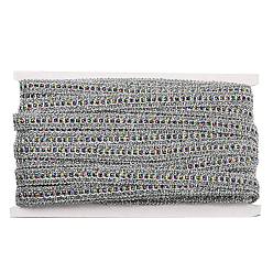 Silver Polyester Glitter Lace Trim, for Curtain, Home Textile Decor, Silver, 1/2 inch(14mm)