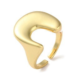 Real 18K Gold Plated Rack Plating Brass Arch Open Cuff Rings, Cadmium Free & Lead Free, Real 18K Gold Plated, Inner Diameter: 17.4mm