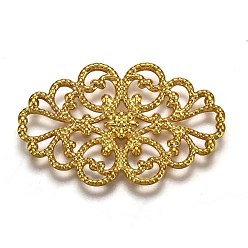 Oro Carpinteros de filigrana de bronce, flor, dorado, 32x20x1 mm