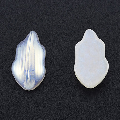 Marfil Cabujones de imitación de perlas de plástico abs, hoja, blanco cremoso, 17x9x4 mm