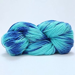 Светло-Голубой Пряжа из акрилового волокна, пряжа градиентного цвета, Небесно-голубой, 2~3 мм, около 50 г / рулон