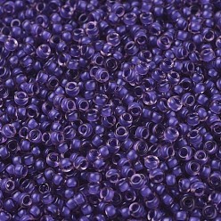 (RR1932) Semi-Frosted Dark Lilac Lined Light Amethyst Cuentas de rocailles redondas miyuki, granos de la semilla japonés, 11/0, (rr 1932) semiesmerilado lila oscuro forrado amatista claro, 2x1.3 mm, Agujero: 0.8 mm, sobre 5500 unidades / 50 g