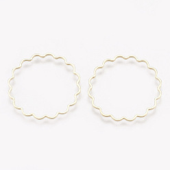 Real 18K Gold Plated Brass Linking Rings, Real 18K Gold Plated, Ring, 24.5x24.5x1mm