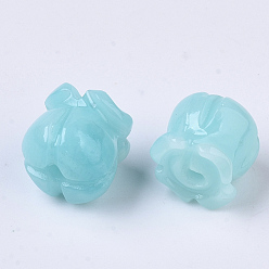 Pale Turquoise Synthetic Coral Beads, Dyed, Imitation Jade, Tulip, Pale Turquoise, 8.5x8mm, Hole: 1.5mm
