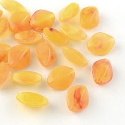 Verge D'or Losanges perles acryliques imitation de pierres précieuses, verge d'or, 16.5x13x8mm, trou: 2 mm, environ 700 pcs / 500 g