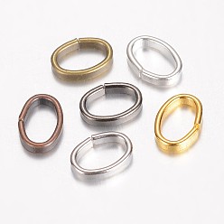 Mixed Color Iron Linking Rings, Oval, Mixed Color, 10x7x2mm
