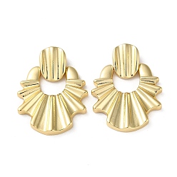 Real 16K Gold Plated Rack Plating Brass Pendants, Fan Charm, Real 16K Gold Plated, 33.5mm, Hole: 4.5x2.5mm