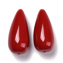 Красный Бусины из смолы в стиле ретро, слеза, красные, 35x16.5x16 мм, отверстие : 1.5 мм
