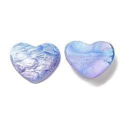Bleu Cabochons en résine époxy imitation pierre précieuse, cœur, bleu, 17x20x5mm