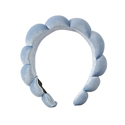 Sky Blue Soft Plush Hair Bands, Padded Braid Wide Hair Bands Accessories for Women Girls, Sky Blue, 180x180x40mm