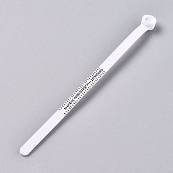 Blanc Baguier en plastique, mesure officielle britannique du doigt britannique, ceinture de mesure de doigt de jauge pour hommes et femmes tailles, avec mini loupe, blanc, 11.3x0.8x0.55 cm