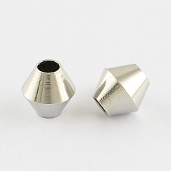 Stainless Steel Color Stainless Steel Bicone Beads, Stainless Steel Color, 6x6mm, Hole: 2.5mm