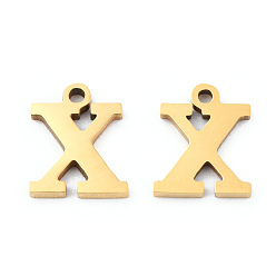 Letter X 201 encantos de acero inoxidable, alfabeto, letter.x, 8.5x7x1 mm, agujero: 1 mm