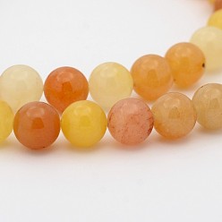 Jade Topazee Jade topaze naturelle rangées de perles rondes, 12mm, Trou: 1mm, Environ 34 pcs/chapelet, 15.7 pouce