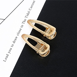 Triangle Simple Iron Alligator Hair Clips, Hollow Hair Accessories for Girls Women, Golden, Triangle Pattern, 60x20mm
