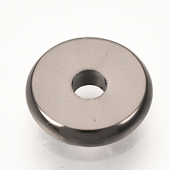 Черный Цвет Металла Spacer бисер латунные, диск, металлический черный , 6x1.2 мм, отверстие : 1.8 мм