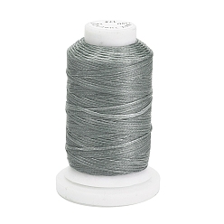 Gray Waxed Polyester Cord, Flat, Gray, 1mm, about 76.55 yards(70m)/roll