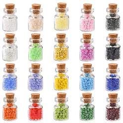 Mixed Color 3060Pcs 20 Colors 12/0 Glass Seed Beads, Opaque Colours Seed & Transparent & Ceylon, Small Craft Beads for DIY Jewelry Making, Round, Mixed Color, 2mm, 153Pcs/color