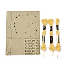Mouse DIY String Art Kit Arts and Crafts for Children, Including Wooden Stencil and Woolen Yarn, Mouse Pattern, 16x21x0.3cm
