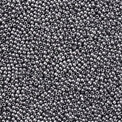 Silver 11/0 Grade A Round Glass Seed Beads, Baking Paint, Silver, 2.3x1.5mm, Hole: 1mm, about 48500pcs/pound