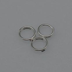 Platinum Brass Split Rings, Double Loops Jump Rings, Platinum, 7x1.2mm, about 5.8mm inner diameter