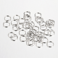 Platino Hierro anillos del salto abierto, Platino, 10x1.0 mm, 18 calibre, diámetro interior: 8 mm, Sobre 5600 unidades / 1000 g