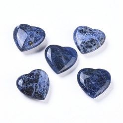 Sodalita Piedra natural del amor del corazón de sodalita, piedra de palma de bolsillo para el equilibrio de reiki, 20x20x7 mm