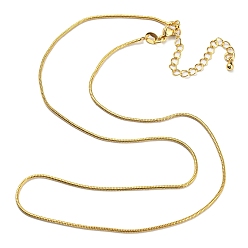 Real 18K Gold Plated Long-Lasting Plated Brass Round Snake Chain Necklaces for Women, Cadmium Free & Lead Free, Real 18K Gold Plated, 16.22 inch(41.2cm)