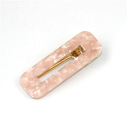 BrumosaRosa Pinzas para el cabello de cocodrilo de acetato de celulosa, accesorios para el cabello para niñas mujeres, Rectángulo, rosa brumosa, 66x23 mm
