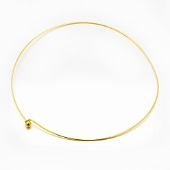 Золотой Латуни ожерелье делая, жесткие ожерелья, золотые, 140 мм