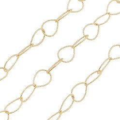 Real 18K Gold Plated Brass Hollow Rhombus Link Chains, Unwelded, with Spool, Real 18K Gold Plated, 10x7x0.5mm