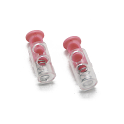 Pale Violet Red Nylon & Resin Cord Locks, Adjustable Clasps, Column, Pale Violet Red, 25x9mm