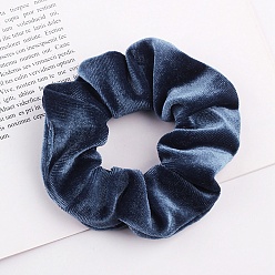 Marine Blue Lint Elastic Hair Accessories, for Girls or Women, Scrunchie/Scrunchy Hair Ties, Marine Blue, 100mm