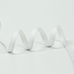 White Luminous Polyester Cord Shoelace, Glow in the Dark Flat Shoe Lace, White, 8mm, 1.2m/strand