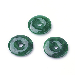 Myanmar Jade Natural Myanmar Jade/Burmese Jade Pendants, Dyed, Donut/Pi Disc, Width: 7.5mm, 17~18x3~4mm, Hole: 3mm