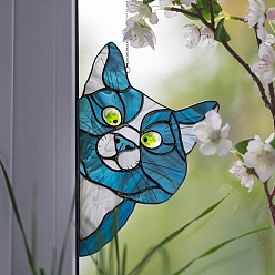 Cat Shape Вешалка для окон из витражного акрила, для подвесного украшения окна «Ловец солнца», форма кошки, 365 мм