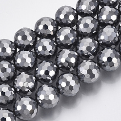Térahertz Pierre Brins de perles de pierre terahertz, à facettes (128 facettes), ronde, 10mm, Trou: 1mm, Environ 38 pcs/chapelet, 14.96 pouce (38 cm)