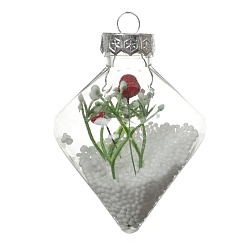 Teardrop Décorations de pendentifs boule remplissables en plastique transparent, ornement suspendu de sapin de noël, larme, 106x82mm