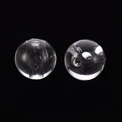 Clair Perles acryliques transparentes, ronde, clair, 16x15mm, Trou: 2.8mm, environ220 pcs / 500 g