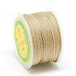 BurlyWood Hilos de nylon, cuerdas de milán / cuerdas retorcidas, burlywood, 1.5~2 mm, aproximadamente 54.68 yardas (50 m) / rollo
