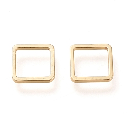 Real 20K Gold Plated Brass Linking Ring, Long-Lasting Plated, Square, Real 18K Gold Plated, 10x10x1.4mm, Inner Diameter: 7.8x7.8mm