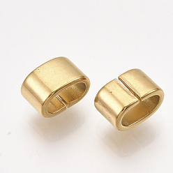 Golden 304 Stainless Steel Slide Charm, Rectangle, Golden, 5x8x5mm, Hole: 3x6mm