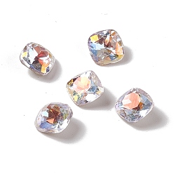 Light Rosaline AB Cabujones de diamantes de imitación de cristal, puntiagudo espalda y dorso plateado, plaza, abdominales rosalina claro, 6x6x3 mm