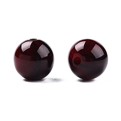 Темно-Красный Бусины из cмолы, имитация драгоценных камней, круглые, темно-красный, 12x11.5 мм, отверстие : 1.5~3 мм