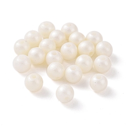 Beige Cuentas de perlas de imitación de plástico abs, rondo, crema, 8x7.5 mm, agujero: 1.7 mm, Sobre 1923 unidades / 500 g