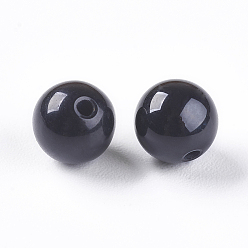 Black Onyx Perles d'onyx noir naturel, la moitié foré, teints et chauffée, ronde, 6mm, Trou: 1mm