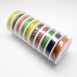Mixed Color Round Copper Wire for Jewelry Making, Mixed Color, 26 Gauge, 0.4mm, about 39.37 Feet(12m)/roll, 10 rolls/set