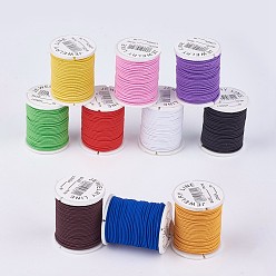 Mixed Color Elastic Cord, Mixed Color, 1mm, about 5.46 yards(5m)/roll, 10roll/bag